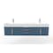 Castello Usa Amazon 72" Wall Mounted Blue Vanity With White Top And Brushed Nickel Handles CB-MC-72BLU-BN-2056-WH - alternate 1